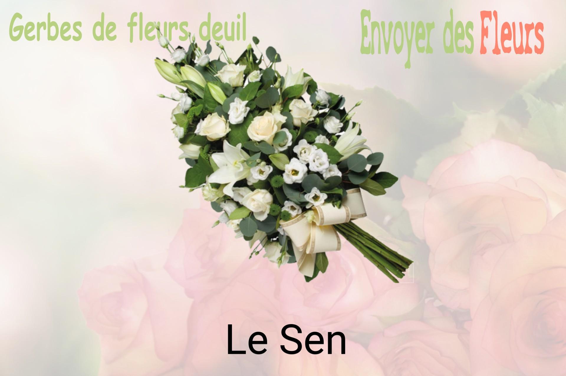 Gerbe de fleurs de deuil livrée à Le Sen